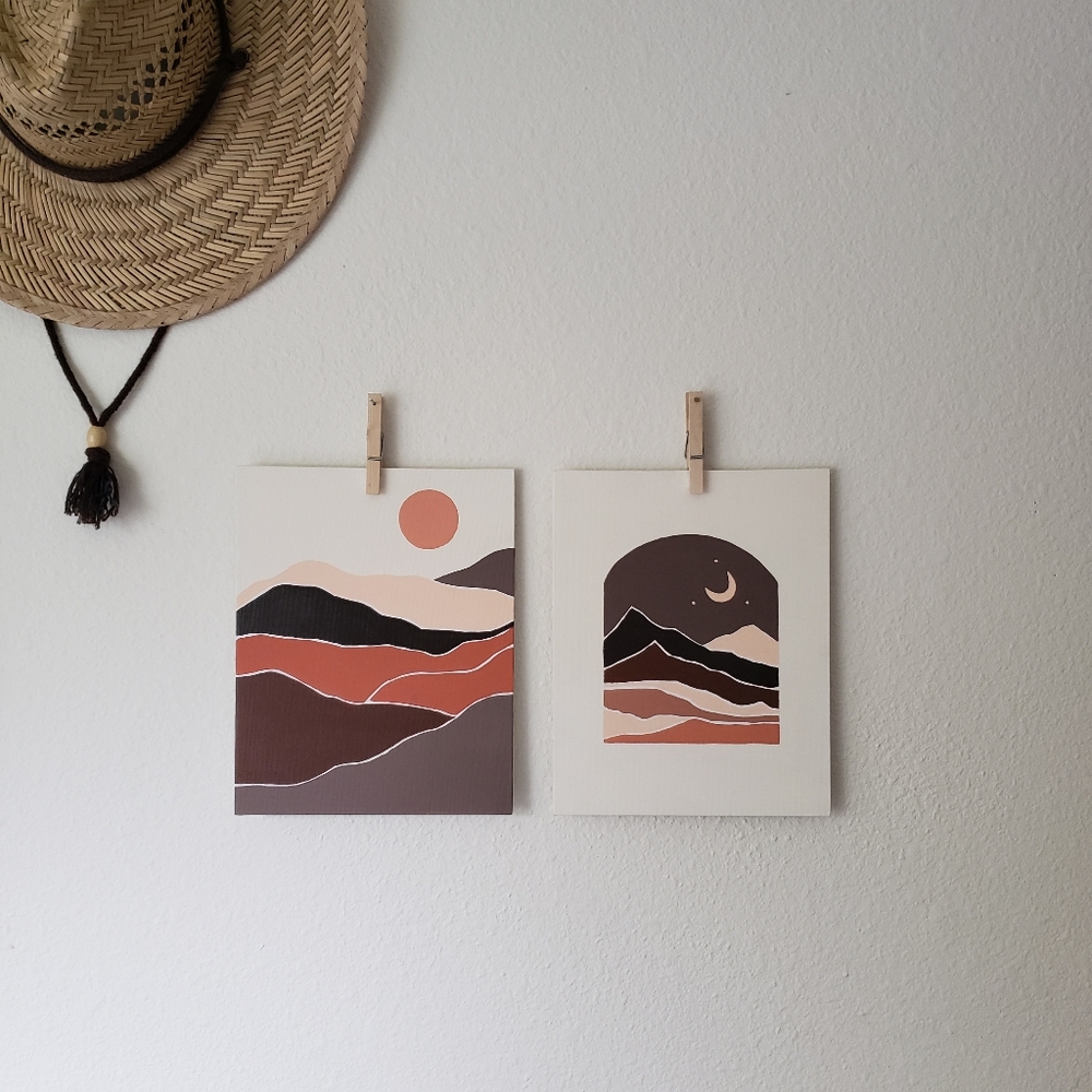 Mid century modern style paintings